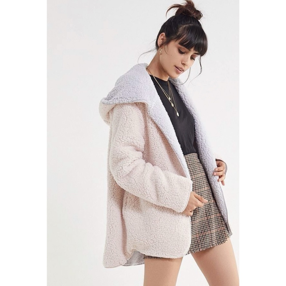 UO Carmella Cozy Reversible Teddy Coat